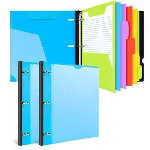 All-in-one Telescoping Binder Notebook - 2PCS, Refillable 3 Ring Notebook Binder with 1 plastic movable pocket folder,5 plastic subject dividers and graph paper and college ruled paper - Blue All-in-one Telescoping Binder Notebook - 2PCS, Refillable 3 Ring Notebook Binder with 1 plastic movable pocket folder,5 plastic subject dividers and graph paper and college ruled paper - Blue