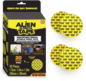 Alientape Pre Cut 20 Piece Set Double Sided Tape Multipurpose Removable Adhesive Transparent Grip Mounting Strips Washable Strong Sticky Heavy Duty for Carpet Photo Frame Poster Décor As Seen On TV Alientape Pre Cut 20 Piece Set Double Sided Tape Multipurpose Removable Adhesive Transparent Grip Mounting Strips Washable Strong Sticky Heavy Duty for Carpet Photo Frame Poster Décor As Seen On TV