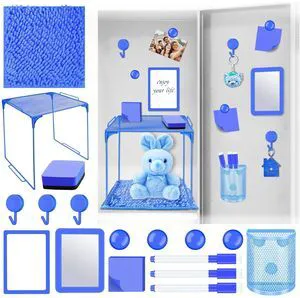 Locker Accessories with Locker Shelf Locker Mirror Magnetic Pen Holder Sticky Note Whiteboard Mat Blue Locker Organizer for Work Mesh Metal Shelf Accessories Kit for School Office Supplies Locker Accessories with Locker Shelf Locker Mirror Magnetic Pen Holder Sticky Note Whiteboard Mat Blue Locker Organizer for Work Mesh Metal Shelf Accessories Kit for School Office Supplies