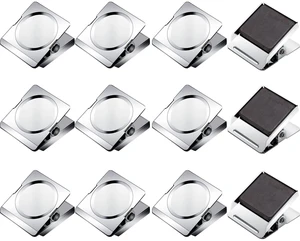 Magnetic Clips 1.77 inch, 12 Pack Heavy Duty Magnetic Clips for Whiteboard Refrigerator Classroom, Large Magnet Metal Clips for Hanging Magnetic Clips 1.77 inch, 12 Pack Heavy Duty Magnetic Clips for Whiteboard Refrigerator Classroom, Large Magnet Metal Clips for Hanging