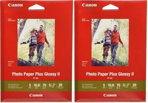 Ink 1432C002 Photo Paper Plus Glossy II 5" x 7" 20 Sheets (Pack of 2) Ink 1432C002 Photo Paper Plus Glossy II 5" x 7" 20 Sheets (Pack of 2)