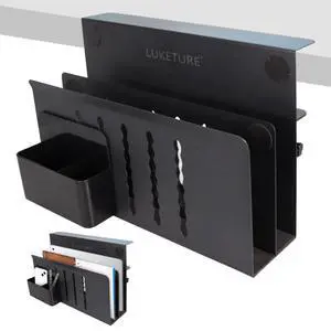 Desk Side Storage, 2 Tie Laptop Holder No Drill Clamp On Organizer Steel Side Desk Organizer, Clamp on Laptop Mount with Pen Holder, Hanging Storage for Home Office, Fits 0.3" to 2.8" Desk Side Storage, 2 Tie Laptop Holder No Drill Clamp On Organizer Steel Side Desk Organizer, Clamp on Laptop Mount with Pen Holder, Hanging Storage for Home Office, Fits 0.3" to 2.8"