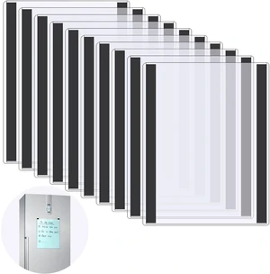 10 Pcs 8.5'' x 11'' Rigid Magnetic Sign Holders - Clear Plastic Document Frames with Magnet Borders for Letter Size Posters - Perfect for Home, Office, and Store Displays 10 Pcs 8.5'' x 11'' Rigid Magnetic Sign Holders - Clear Plastic Document Frames with Magnet Borders for Letter Size Posters - Perfect for Home, Office, and Store Displays