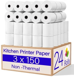 Star SP700 Kitchen Printer Paper (24 Rolls) 3" x 150' 1 Ply Bond (Non -Thermal) Receipt Paper POS Cash Register Paper for TMU200 SRP275 from Star SP700 Kitchen Printer Paper (24 Rolls) 3" x 150' 1 Ply Bond (Non -Thermal) Receipt Paper POS Cash Register Paper for TMU200 SRP275 from
