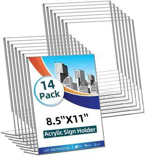 14 Pack Acrylic Sign Holder 8.5x11 Inches, Clear Tabletop Plastic Paper Display Stand, L-Shape Vertical Menu Holder Stand, Photo Picture Frame Flyer Display Stand for Restaurants, Store,Office Desktop 14 Pack Acrylic Sign Holder 8.5x11 Inches, Clear Tabletop Plastic Paper Display Stand, L-Shape Vertical Menu Holder Stand, Photo Picture Frame Flyer Display Stand for Restaurants, Store,Office Desktop