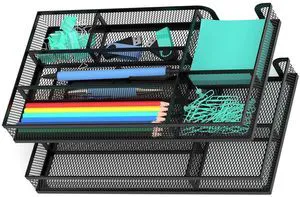 Desk Drawer Organizer, Metal Mesh Dividers Organizer (Blak-2P, Small) Desk Drawer Organizer, Metal Mesh Dividers Organizer (Blak-2P, Small)