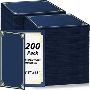200 Pack Navy Blue Certificate Holders 8.5x11 Diploma Covers Folders Premium Gold Border, Certificate Document Covers, Award Holders for Graduation, Letter Size 8.5x11, Schools & Ceremonies 200 Pack Navy Blue Certificate Holders 8.5x11 Diploma Covers Folders Premium Gold Border, Certificate Document Covers, Award Holders for Graduation, Letter Size 8.5x11, Schools & Ceremonies