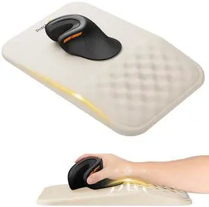 MP50 Ergonomic Mouse Pad with Wrist Support, Lycra Surface, Beige 8° slope & massage points, soft memory foam, Large 12x8 Inches, Non-slip base. Relieves wrist strain for office & home MP50 Ergonomic Mouse Pad with Wrist Support, Lycra Surface, Beige 8° slope & massage points, soft memory foam, Large 12x8 Inches, Non-slip base. Relieves wrist strain for office & home