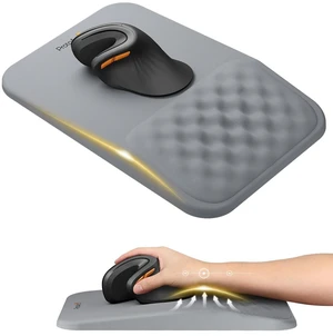 MP50 Ergonomic Mouse Pad with Wrist Support, Lycra Surface, Gray 8° slope & massage points, soft memory foam, Large 12x8 Inches, Non-slip base. Relieves wrist strain for office & home MP50 Ergonomic Mouse Pad with Wrist Support, Lycra Surface, Gray 8° slope & massage points, soft memory foam, Large 12x8 Inches, Non-slip base. Relieves wrist strain for office & home