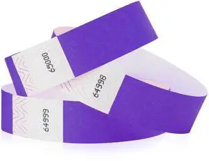 5,000 Purple Tyvek Wristbands for Events - Tamper-Proof Comfortable Water/Tear-Resistant - USA Made Tyvek Wristband ID Bracelets for Events, Concerts, Party Security, VIP Admission 5,000 Purple Tyvek Wristbands for Events - Tamper-Proof Comfortable Water/Tear-Resistant - USA Made Tyvek Wristband ID Bracelets for Events, Concerts, Party Security, VIP Admission