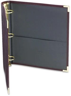 Classic Collection Leather 3 Ring Binder, Executive Presentation Portfolio, 1.5 Inch (Holds 325 Sheets), Brass Round Ring, Burgundy Classic Collection Leather 3 Ring Binder, Executive Presentation Portfolio, 1.5 Inch (Holds 325 Sheets), Brass Round Ring, Burgundy