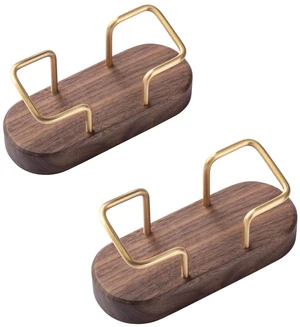 Walnut Business Card Holder for Desk, 2 Pack Wooden Creative Tabletop Display Stand, Ideal Business Card Organizer for Office Desktop Walnut Business Card Holder for Desk, 2 Pack Wooden Creative Tabletop Display Stand, Ideal Business Card Organizer for Office Desktop