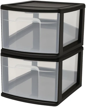 2-Pack 1-Drawer Storage Cart, Clear Plastic Container, 14.25" Wide Medium, Black Frame - Organizing Drawer Containers for Home, Bathroom, Bedroom, Office, and Classroom 2-Pack 1-Drawer Storage Cart, Clear Plastic Container, 14.25" Wide Medium, Black Frame - Organizing Drawer Containers for Home, Bathroom, Bedroom, Office, and Classroom