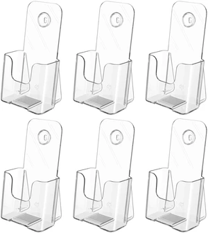 Acrylic Trifold Brochure Holder, 4 Inch Wide flyer Holder, 6 Pack Clear Acrylic Material, Wall Mount or Countertop Display, Fits Trifold Brochures or Flyers, Non Slip Slot, Polished Edge Acrylic Trifold Brochure Holder, 4 Inch Wide flyer Holder, 6 Pack Clear Acrylic Material, Wall Mount or Countertop Display, Fits Trifold Brochures or Flyers, Non Slip Slot, Polished Edge