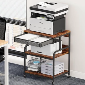 23.6"×18.9" Extra Large Printer Stand with Drawer & Wheels 5-Adjustable Shelves 3-Tier Table, Rolling Heavy Duty Printer Cart with Storage, Fits Printer Scanner Fax for Home Office Use 23.6"×18.9" Extra Large Printer Stand with Drawer & Wheels 5-Adjustable Shelves 3-Tier Table, Rolling Heavy Duty Printer Cart with Storage, Fits Printer Scanner Fax for Home Office Use
