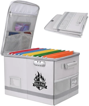 Fireproof Document Box with Lock, Portable Fireproof Document Bag Waterproof Fire Proof File Boxes for Documents, File Organizer Box for Important Paperwork (Sliver, 16''x12.5''x11.5'') Fireproof Document Box with Lock, Portable Fireproof Document Bag Waterproof Fire Proof File Boxes for Documents, File Organizer Box for Important Paperwork (Sliver, 16''x12.5''x11.5'')