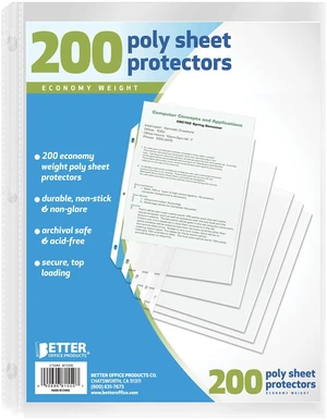 Sheet Protectors, 200 Piece Sheet Protectors, 200 Piece