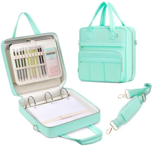 Zipper Binder | 3 Inch O-Ring, 600 Sheet Capacity Trapper Keeper with Shoulder Strap & Handle, Binder Bag with Multiple Storage Pockets, Fits 13" Laptop (Mint Green) Zipper Binder | 3 Inch O-Ring, 600 Sheet Capacity Trapper Keeper with Shoulder Strap & Handle, Binder Bag with Multiple Storage Pockets, Fits 13" Laptop (Mint Green)