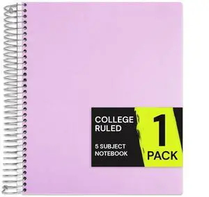 5 Subject Spiral Notebook College Ruled, 400 Pages, Purple 200 Sheets, 9 x 11 in, 6 Pack Waterproof Plastic Cover, Durable, School Notebooks, Classroom, Teachers: Amazon.com 5 Subject Spiral Notebook College Ruled, 400 Pages, Purple 200 Sheets, 9 x 11 in, 6 Pack Waterproof Plastic Cover, Durable, School Notebooks, Classroom, Teachers: Amazon.com