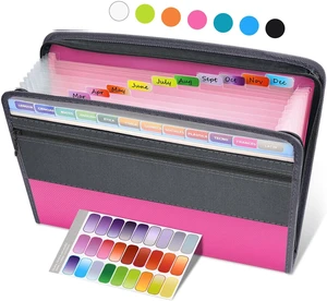 Accordion File Organizer with Zipper, 12 Pocket Expanding File Folder Organizer with Front Pencil Pouch, Portable Monthly Paper Bill Tax Receipt Organizer, School Office Supplies, Letter Size Accordion File Organizer with Zipper, 12 Pocket Expanding File Folder Organizer with Front Pencil Pouch, Portable Monthly Paper Bill Tax Receipt Organizer, School Office Supplies, Letter Size