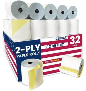 (32 Rolls) 2 Ply Kitchen Printer Paper White/Yellow Carbonless 3" x 95 Feet Receipt RollsCompatible with Star SP700 Printer Paper, SP2000 UP389 480 220 250Ribbons RequiredNon Thermal (32 Rolls) 2 Ply Kitchen Printer Paper White/Yellow Carbonless 3" x 95 Feet Receipt RollsCompatible with Star SP700 Printer Paper, SP2000 UP389 480 220 250Ribbons RequiredNon Thermal