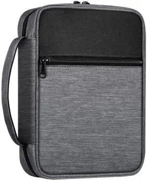 Bible Cover, Carrying Book Case Bible Bag with Handle Church Protective with Zippered Pocket, Gift for Mother Lady Women Men, Gray Bible Cover, Carrying Book Case Bible Bag with Handle Church Protective with Zippered Pocket, Gift for Mother Lady Women Men, Gray