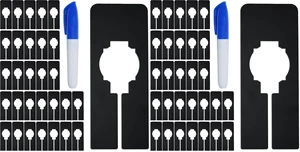 30 PCS Rectangular Closet Dividers with a Bonus Marker, Black Plastic Rectangle Clothing Size Dividers Writable and Reusable for Sorting Clothing Size, Color, Brand, Size 2 x 5.4 (Pack of 2) 30 PCS Rectangular Closet Dividers with a Bonus Marker, Black Plastic Rectangle Clothing Size Dividers Writable and Reusable for Sorting Clothing Size, Color, Brand, Size 2 x 5.4 (Pack of 2)