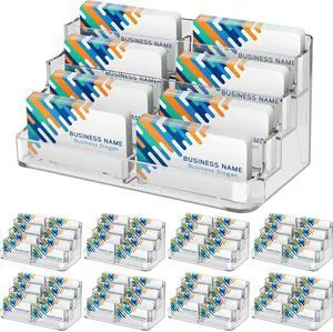 8 Pack Acrylic Business Card Holder, Card Display Stand, 8 Pockets 4-Tier Freestanding Design, Clear Acrylic Construction, Fits Standard Business Cards for Reception, Office and Countertops 8 Pack Acrylic Business Card Holder, Card Display Stand, 8 Pockets 4-Tier Freestanding Design, Clear Acrylic Construction, Fits Standard Business Cards for Reception, Office and Countertops