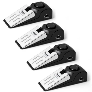 4 Pack Door Stop Alarm, Door Stopper with 120DB Security Alarm, Floor Wedge Door Stop Siren, Door Security Devices for Traveling, Apartment, Hotel and Home, Black 4 Pack Door Stop Alarm, Door Stopper with 120DB Security Alarm, Floor Wedge Door Stop Siren, Door Security Devices for Traveling, Apartment, Hotel and Home, Black