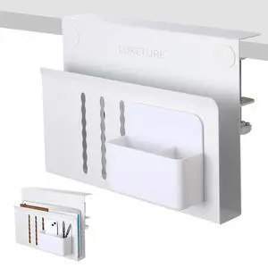 Desk Side Storage, Steel Side Desk Organizer, No Drill Laptop Holder, Clamp on Laptop Mount with Pen Holder, Table Hanging Storage for Home Office, Fits Flat Edge Tables 0.3" to 2.8" Desk Side Storage, Steel Side Desk Organizer, No Drill Laptop Holder, Clamp on Laptop Mount with Pen Holder, Table Hanging Storage for Home Office, Fits Flat Edge Tables 0.3" to 2.8"