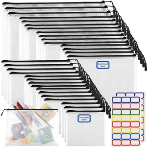 30pcs Multisize Mesh Zipper Pouch, Lego Storage Organizer, 8 Sizes Waterproof Plastic Document Pouch, Bags for Travel Storage, Game, Office Supply and Home Organize 30pcs Multisize Mesh Zipper Pouch, Lego Storage Organizer, 8 Sizes Waterproof Plastic Document Pouch, Bags for Travel Storage, Game, Office Supply and Home Organize