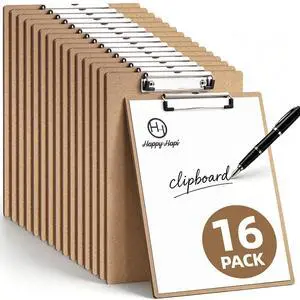 16 Pack Clipboard, 8.5x11 Clip Board Bulk, Wooden Clipboard A4 Hardboard Brown Clipboards, Standard Letter Size Clip Board for Classroom, Student, Office & School Supplies 16 Pack Clipboard, 8.5x11 Clip Board Bulk, Wooden Clipboard A4 Hardboard Brown Clipboards, Standard Letter Size Clip Board for Classroom, Student, Office & School Supplies