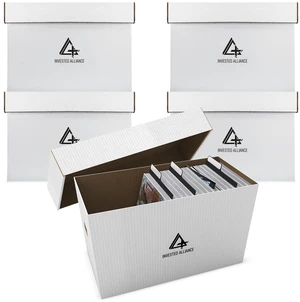 Premium Short Comic Book Storage Box Organizer with Lid | Thick Cardboard Comic Storage Box For Collectibles Fits 150-175 Current/Silver Age, Heavy Duty & Stackable Premium Short Comic Book Storage Box Organizer with Lid | Thick Cardboard Comic Storage Box For Collectibles Fits 150-175 Current/Silver Age, Heavy Duty & Stackable