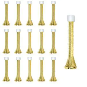 16 Pack Spring Door Stops 3 1/4 Inch Flexible Heavy Duty Spring Door Stopper with RustProof Screw Rubber Bumper Tips (Gold) 16 Pack Spring Door Stops 3 1/4 Inch Flexible Heavy Duty Spring Door Stopper with RustProof Screw Rubber Bumper Tips (Gold)