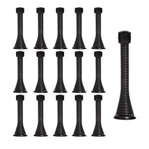 16 Pack Spring Door Stops 3 1/4 Inch Flexible Heavy Duty Spring Door Stopper with RustProof Screw Rubber Bumper Tips (Black) 16 Pack Spring Door Stops 3 1/4 Inch Flexible Heavy Duty Spring Door Stopper with RustProof Screw Rubber Bumper Tips (Black)