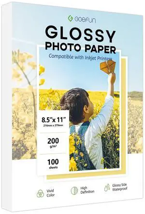 Glossy Photo Paper 8.5x11, 54LB Inkjet Printer Paper 100 Sheets 200 GSM Picture paper for Printer for Dye Ink Glossy Photo Paper 8.5x11, 54LB Inkjet Printer Paper 100 Sheets 200 GSM Picture paper for Printer for Dye Ink