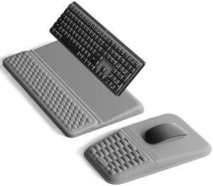 Keyboard Stand and Mouse Pad Set, Soft Memory Foam Wrist Rest Computer Wrist Support Pad, Ergonomic Tilt Keyboard Riser Lift, Mouse Support for Palm Hand Typing, Office, Gaming Gray Keyboard Stand and Mouse Pad Set, Soft Memory Foam Wrist Rest Computer Wrist Support Pad, Ergonomic Tilt Keyboard Riser Lift, Mouse Support for Palm Hand Typing, Office, Gaming Gray