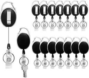15 Pack Retractable Badge Holder with Carabiner Reel Clip Badge Reels Retractable Keychain Lanyards ID Card Holder with Belt Clip Sturdy Key Name Tag Extender for Office Employee Work 15 Pack Retractable Badge Holder with Carabiner Reel Clip Badge Reels Retractable Keychain Lanyards ID Card Holder with Belt Clip Sturdy Key Name Tag Extender for Office Employee Work