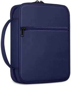 Bible Cover, Carrying Book Case Bible Bag with Handle Church Protective with Zippered Pocket, Gift for Mother Lady Women Men, Navy Bible Cover, Carrying Book Case Bible Bag with Handle Church Protective with Zippered Pocket, Gift for Mother Lady Women Men, Navy