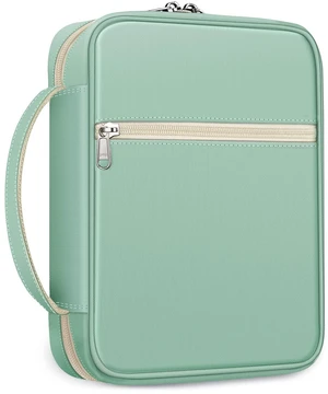 Bible Cover, Carrying Book Case Bible Bag with Handle Church Protective with Zippered Pocket, Gift for Mother Lady Women Men, Light Green Bible Cover, Carrying Book Case Bible Bag with Handle Church Protective with Zippered Pocket, Gift for Mother Lady Women Men, Light Green