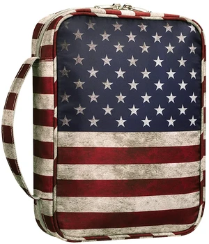 Bible Cover, Carrying Book Case Bible Bag with Handle Church Protective with Zippered Pocket, Gift for Mother Lady Women Men, US Flag Bible Cover, Carrying Book Case Bible Bag with Handle Church Protective with Zippered Pocket, Gift for Mother Lady Women Men, US Flag
