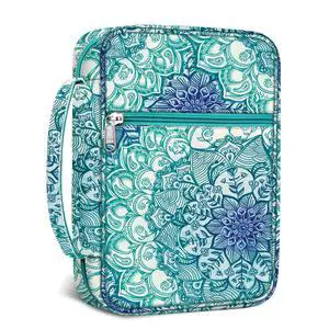 Bible Cover, Carrying Book Case Bible Bag with Handle Church Protective with Zippered Pocket, Gift for Mother Lady Women Men, Emerald Illusions Bible Cover, Carrying Book Case Bible Bag with Handle Church Protective with Zippered Pocket, Gift for Mother Lady Women Men, Emerald Illusions