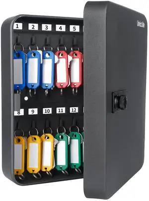28-Key Steel Key Cabinet, Black Key Box with Combination Lock Resettable Digital Security Storage Box, Wall-Mounted Key Organizer with Colorful Key Tag Labels for Schools and Companies 28-Key Steel Key Cabinet, Black Key Box with Combination Lock Resettable Digital Security Storage Box, Wall-Mounted Key Organizer with Colorful Key Tag Labels for Schools and Companies