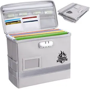 Fireproof Document Box with Lock, Portable Fireproof Document Bag Waterproof Fire Proof File Boxes for Documents, File Organizer Box for Important Paperwork (Silver, 12.5''x10.5''x6'') Fireproof Document Box with Lock, Portable Fireproof Document Bag Waterproof Fire Proof File Boxes for Documents, File Organizer Box for Important Paperwork (Silver, 12.5''x10.5''x6'')
