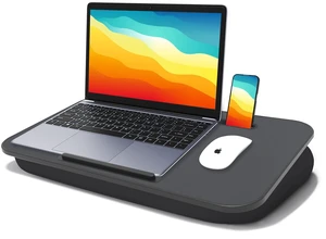Lap Desk with Cushion, Fits up to 17 inch Laptop, Pillow Designed, Portable Laptop Stand with Tray, Pad & Phone Holder, Home Office for Bed/Couch/Car/Reading/Writing, (Black) Lap Desk with Cushion, Fits up to 17 inch Laptop, Pillow Designed, Portable Laptop Stand with Tray, Pad & Phone Holder, Home Office for Bed/Couch/Car/Reading/Writing, (Black)