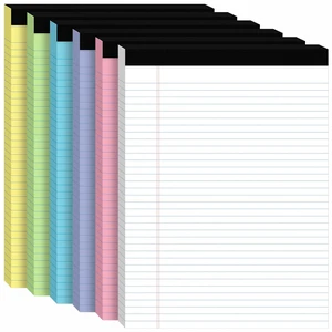 6pcs Legal Pads 8.5 x 11, Perforated Colored Notepad 8.5x11, 50Sheets/Pad Writing Pads 8.5x11, College Ruled Thick Paper, Lined Note Pads with Sturdy Backing, Office & School Supplies 6pcs Legal Pads 8.5 x 11, Perforated Colored Notepad 8.5x11, 50Sheets/Pad Writing Pads 8.5x11, College Ruled Thick Paper, Lined Note Pads with Sturdy Backing, Office & School Supplies