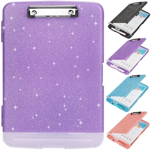 Glitter Clipboard with Storage,Storage Clipboard with Pen Holder,A4 Binder Clip Boards 8.5x11 with Low Profile Clip,Side Opening Sparkle Clipboards, Clipboards Folder for Office Supplies-Pale Purple Glitter Clipboard with Storage,Storage Clipboard with Pen Holder,A4 Binder Clip Boards 8.5x11 with Low Profile Clip,Side Opening Sparkle Clipboards, Clipboards Folder for Office Supplies-Pale Purple