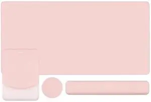 Keyboard Mouse Pad Set, Large Gaming Mouse Pad&Keyboard Wrist Rest Rectangular Mousepad with Wrist Rest&Coaster, Ergonomic Non-Slip&Easy Typing Pad with Curved Silicone Lining, Baby Pink Keyboard Mouse Pad Set, Large Gaming Mouse Pad&Keyboard Wrist Rest Rectangular Mousepad with Wrist Rest&Coaster, Ergonomic Non-Slip&Easy Typing Pad with Curved Silicone Lining, Baby Pink