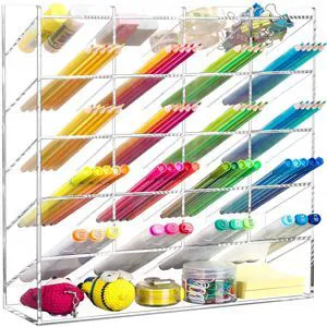 Acrylic Vertical Marker Organizer for 250 Markers, Desk Orgaizer 21 Compartments Clear Angled Pen & Pencil Holder, Large Stationery & Art Supply Storage for School (13 x 12.5 x 4 Inch) Acrylic Vertical Marker Organizer for 250 Markers, Desk Orgaizer 21 Compartments Clear Angled Pen & Pencil Holder, Large Stationery & Art Supply Storage for School (13 x 12.5 x 4 Inch)