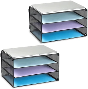 3 Tier Letter Tray Paper Organizer with Sliding Trays Black 2 Pack Metal Mesh File Organizer with Sliding Trays for Letter and A4 Paper, Mail, Bills, Folders and Office Documents 2 Pack 3 Tier Letter Tray Paper Organizer with Sliding Trays Black 2 Pack Metal Mesh File Organizer with Sliding Trays for Letter and A4 Paper, Mail, Bills, Folders and Office Documents 2 Pack